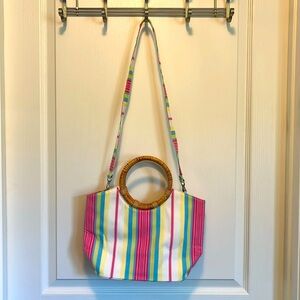 Striped Talbots bag with shoulder strap